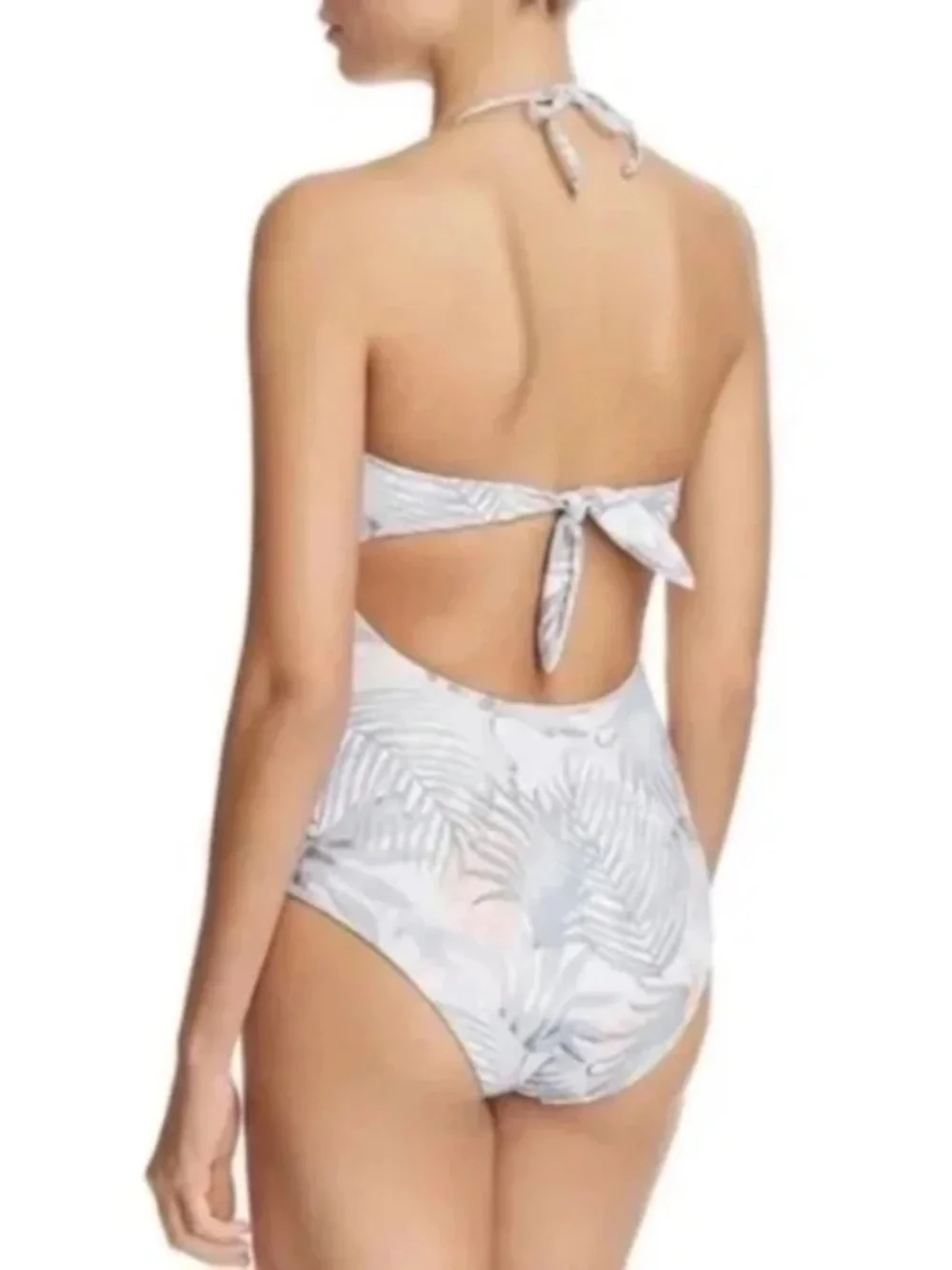 Eberjey Lulu Palmera Tropical Leaf One Piece Cutout Swimsuit Size Small